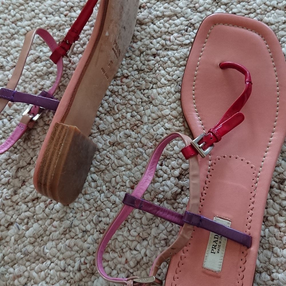 Prada cute Pink/red/ purple sandals size 37 - Picture 5 of 7
